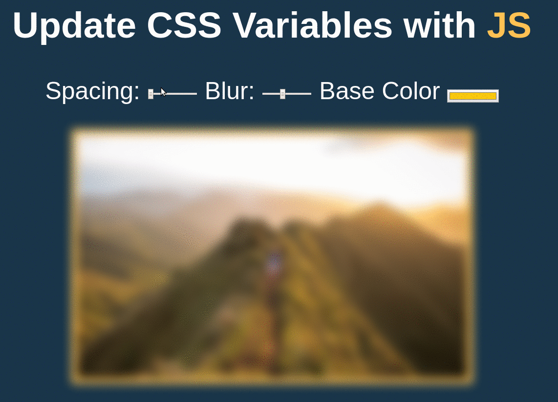 GIF showing the css variables update